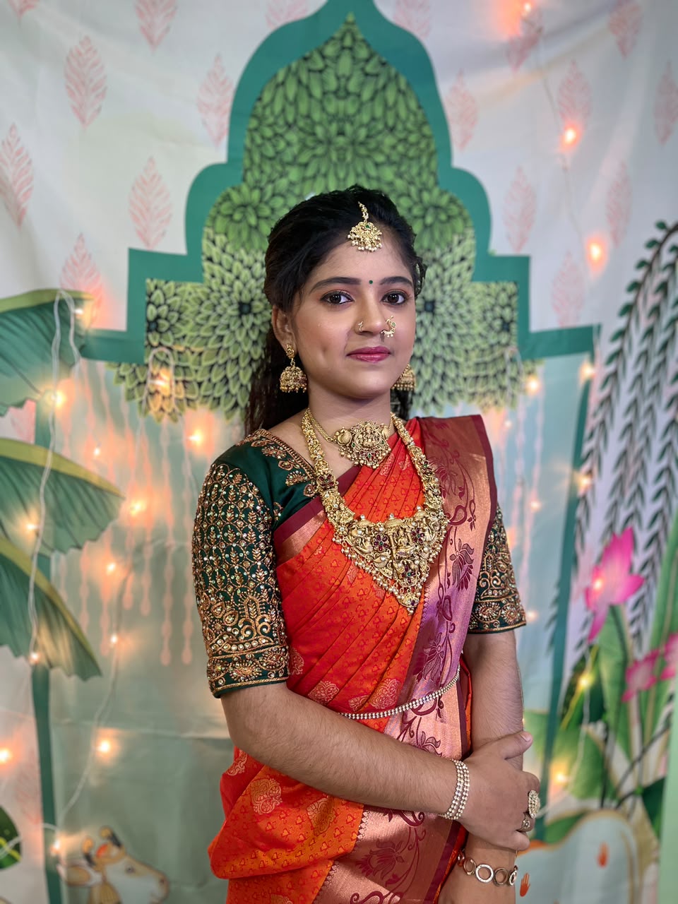 Orange Silk Saree Bridal Look