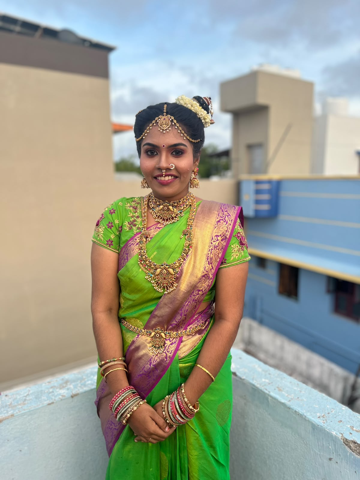 Green Silk Saree Bridal Look