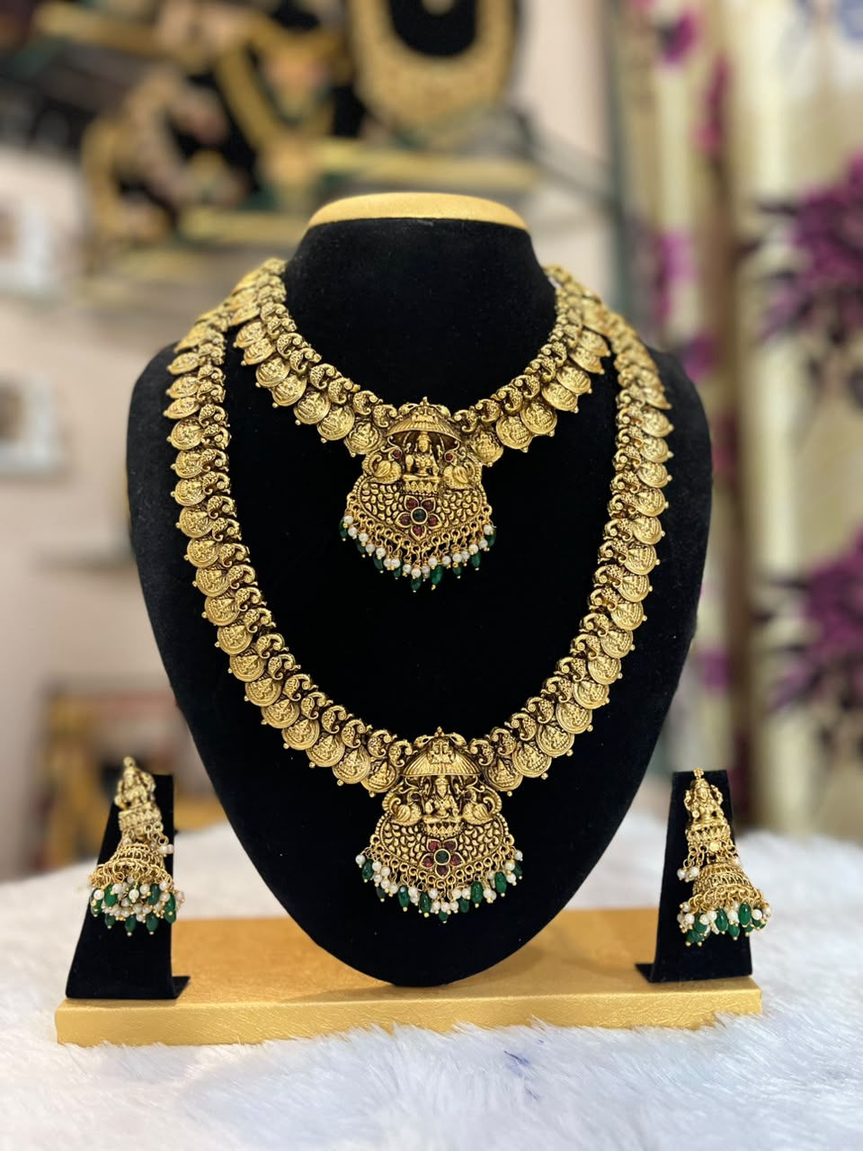Ruby & Emerald Floral Bridal Set
